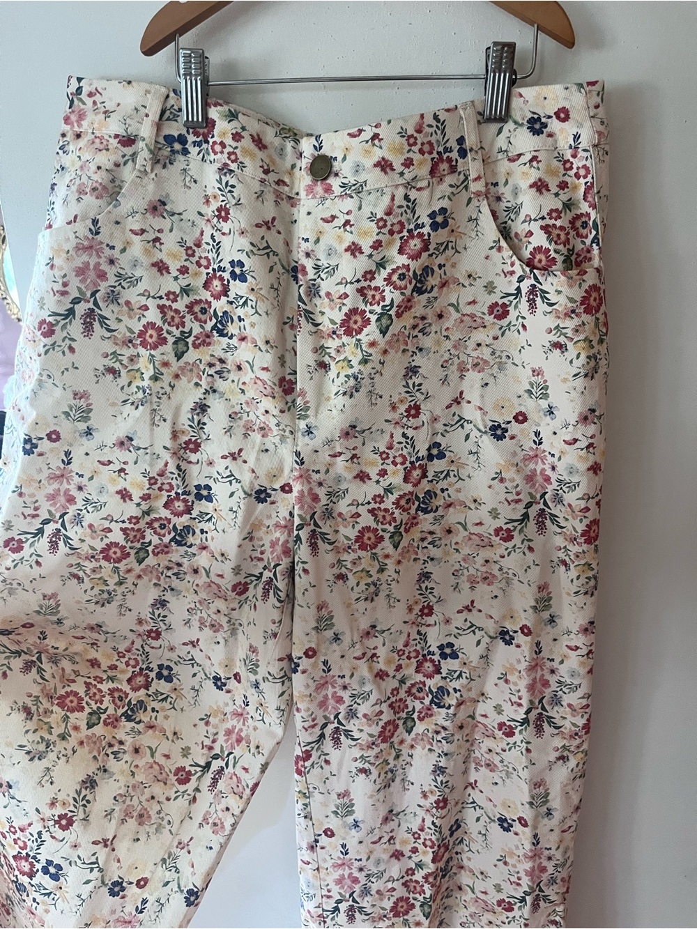 Cider Cream Floral Wide-Leg Pants - Picture 3 of 6